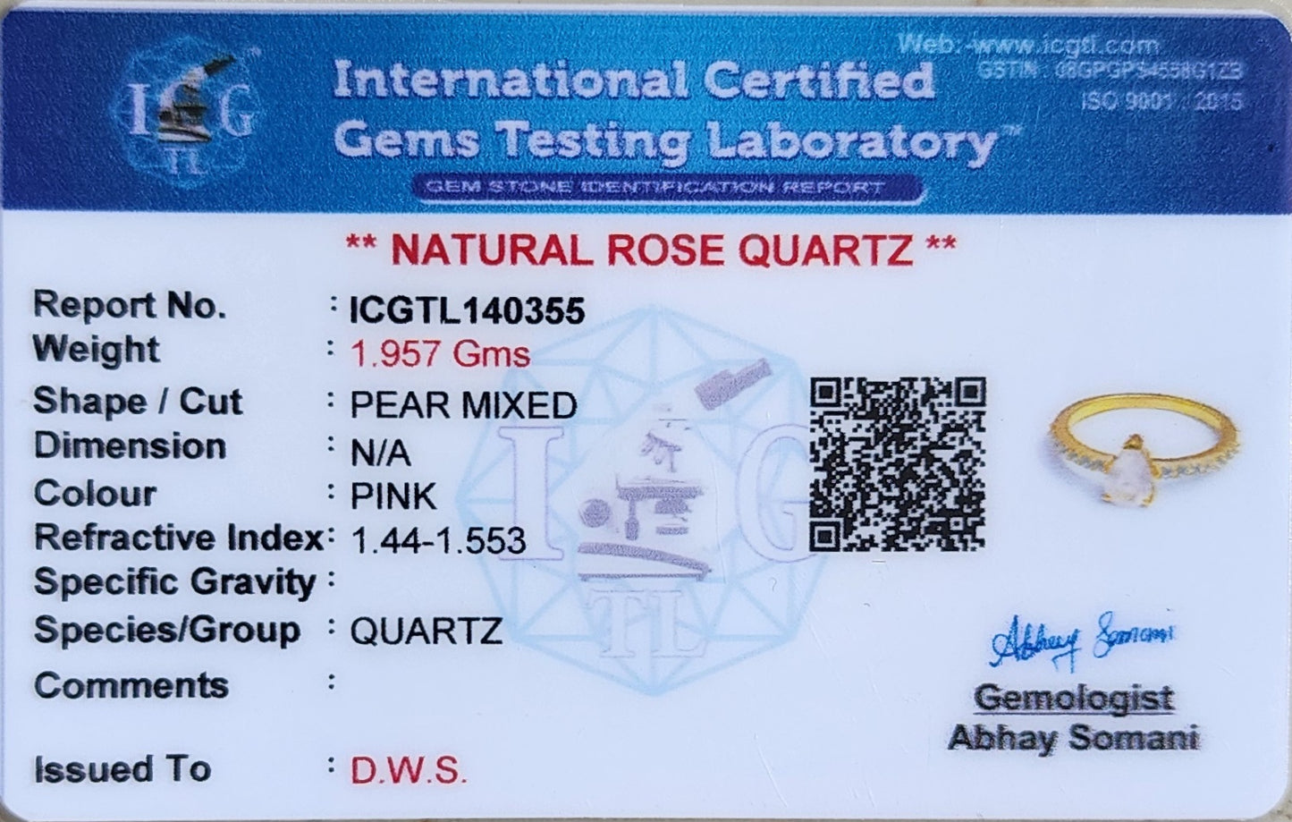 The Rose Ring - Rose Quartz