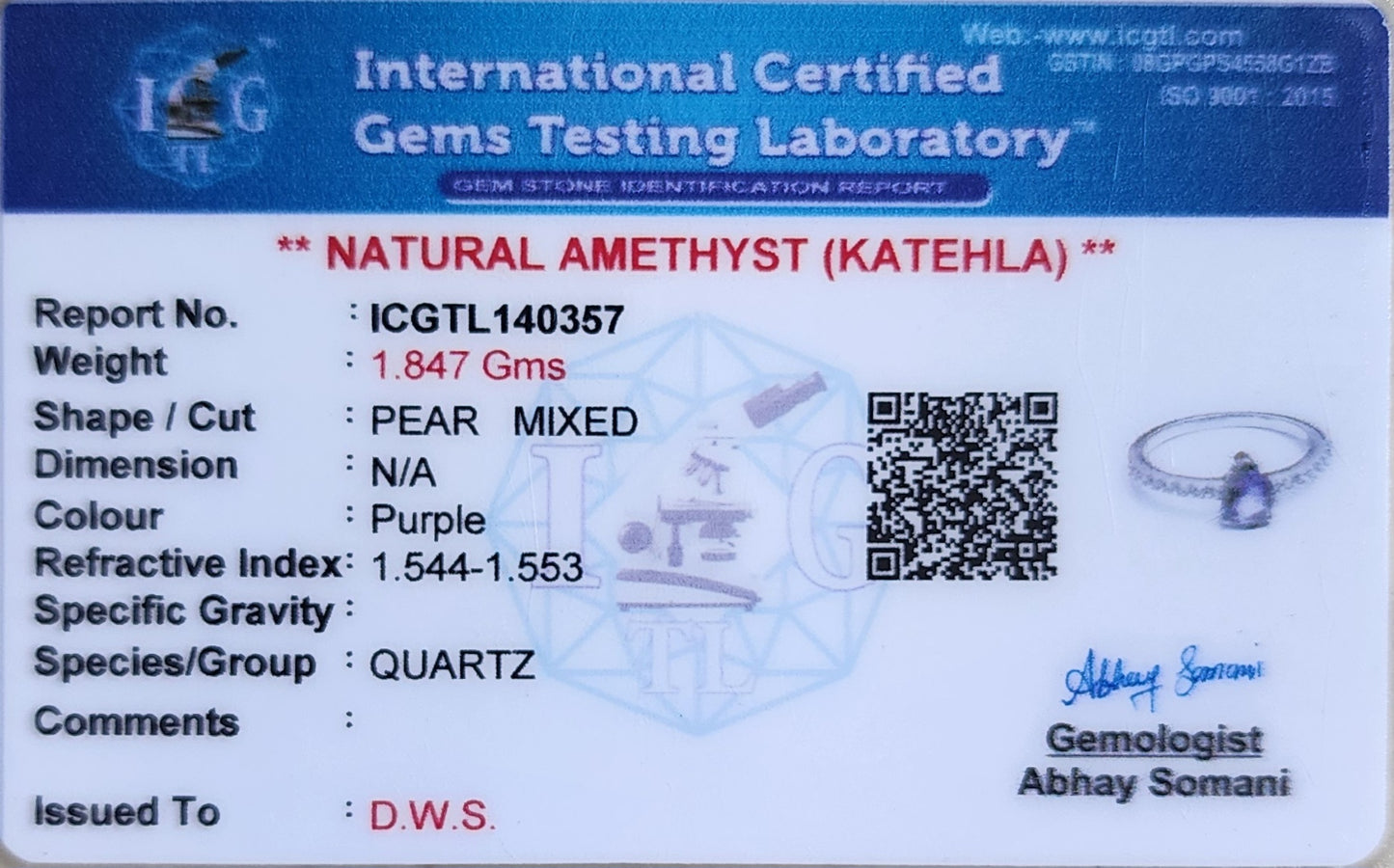 The Lily Ring - Amethyst