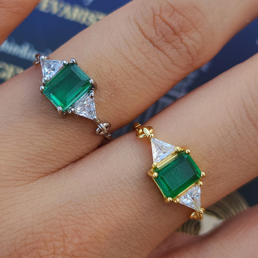 The Eclipse Ring-Zambian Emerald