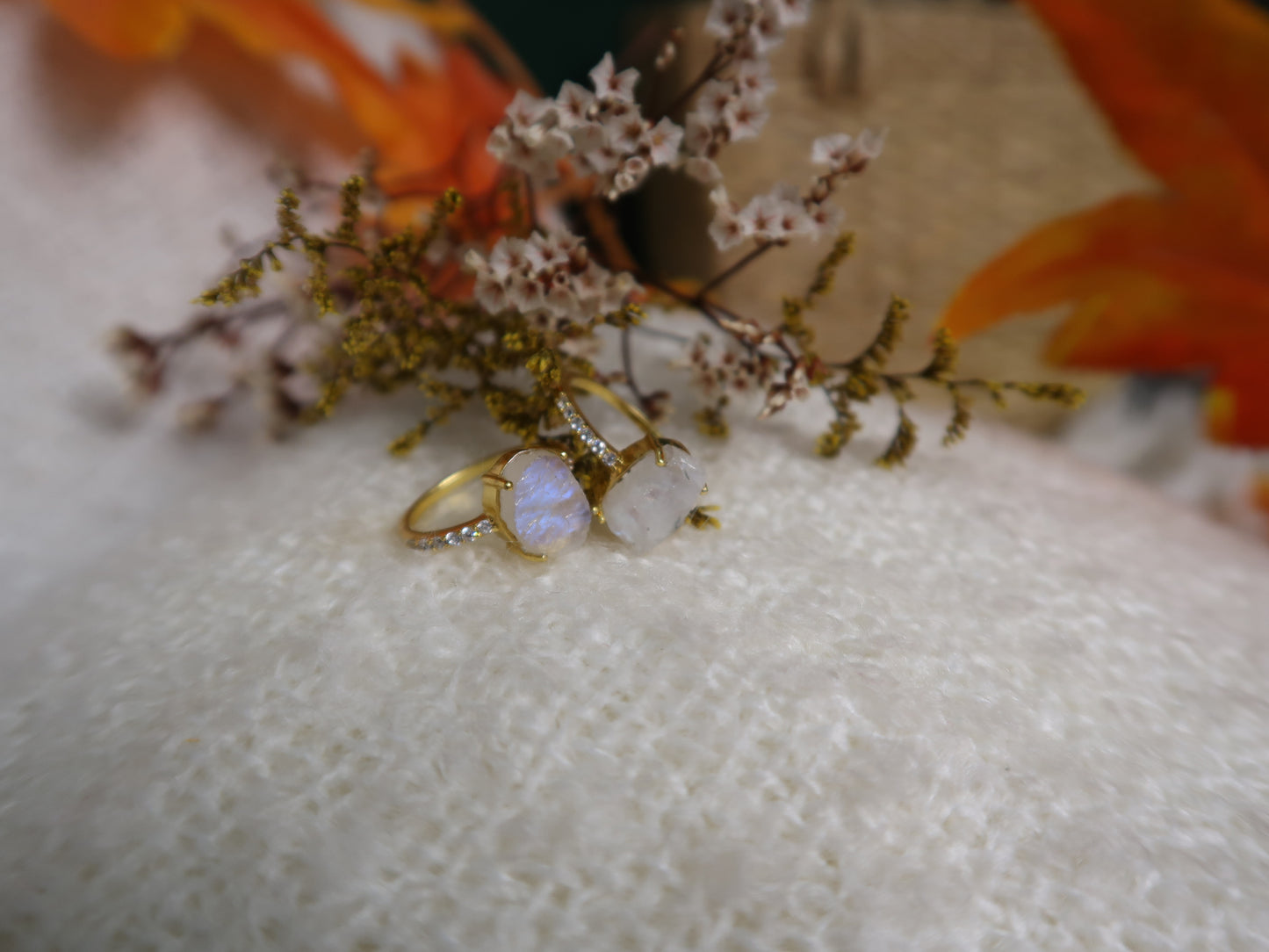 Moon Chunk Ring - Moonstone