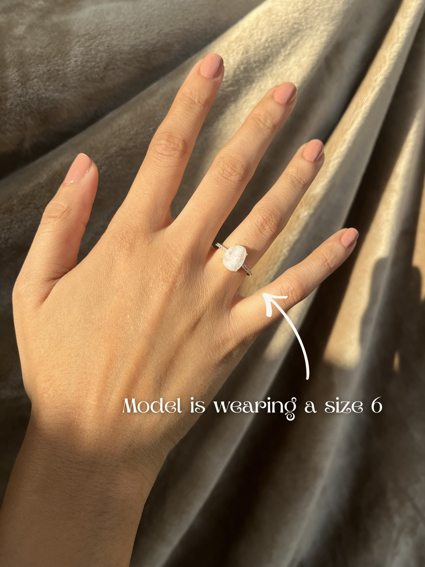 Moon Chunk Ring - Moonstone