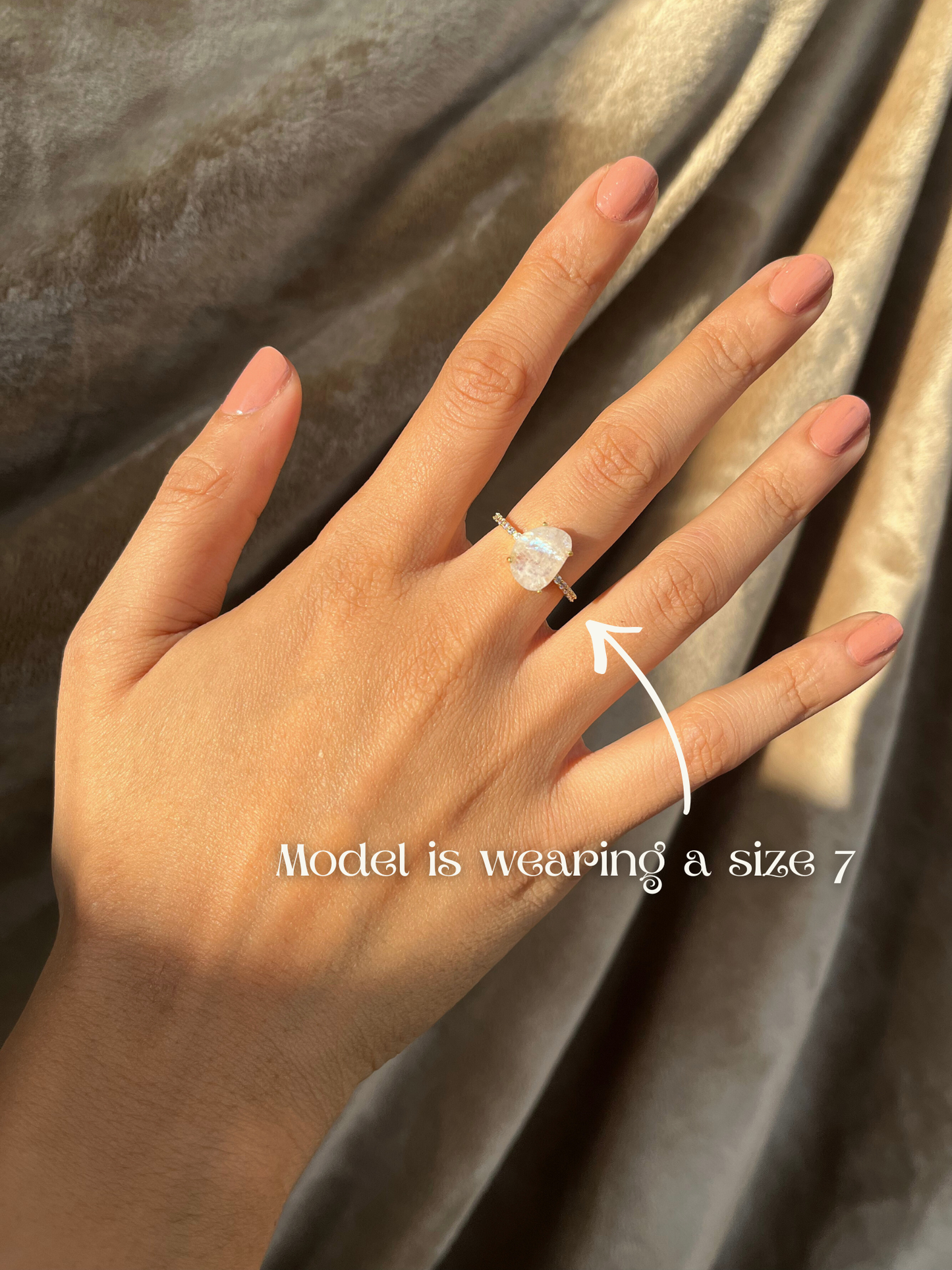 Moon Chunk Ring - Moonstone