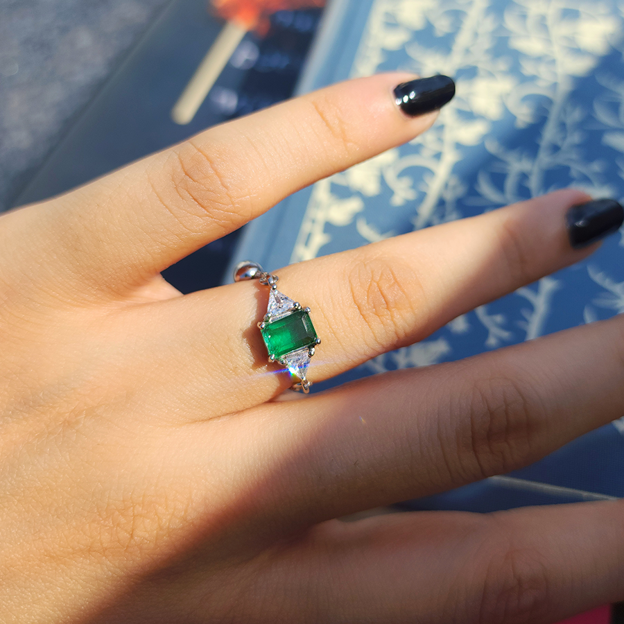The Eclipse Ring-Zambian Emerald