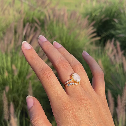 Moon Chunk Ring - Moonstone