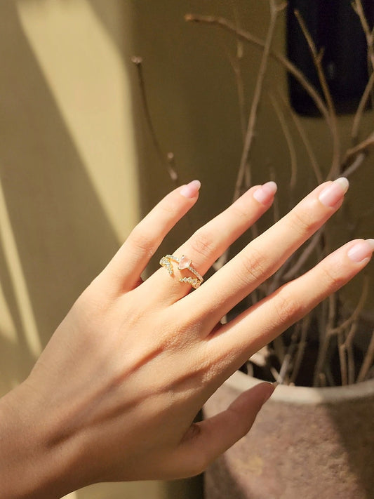 The Pear Rose Quartz Stack