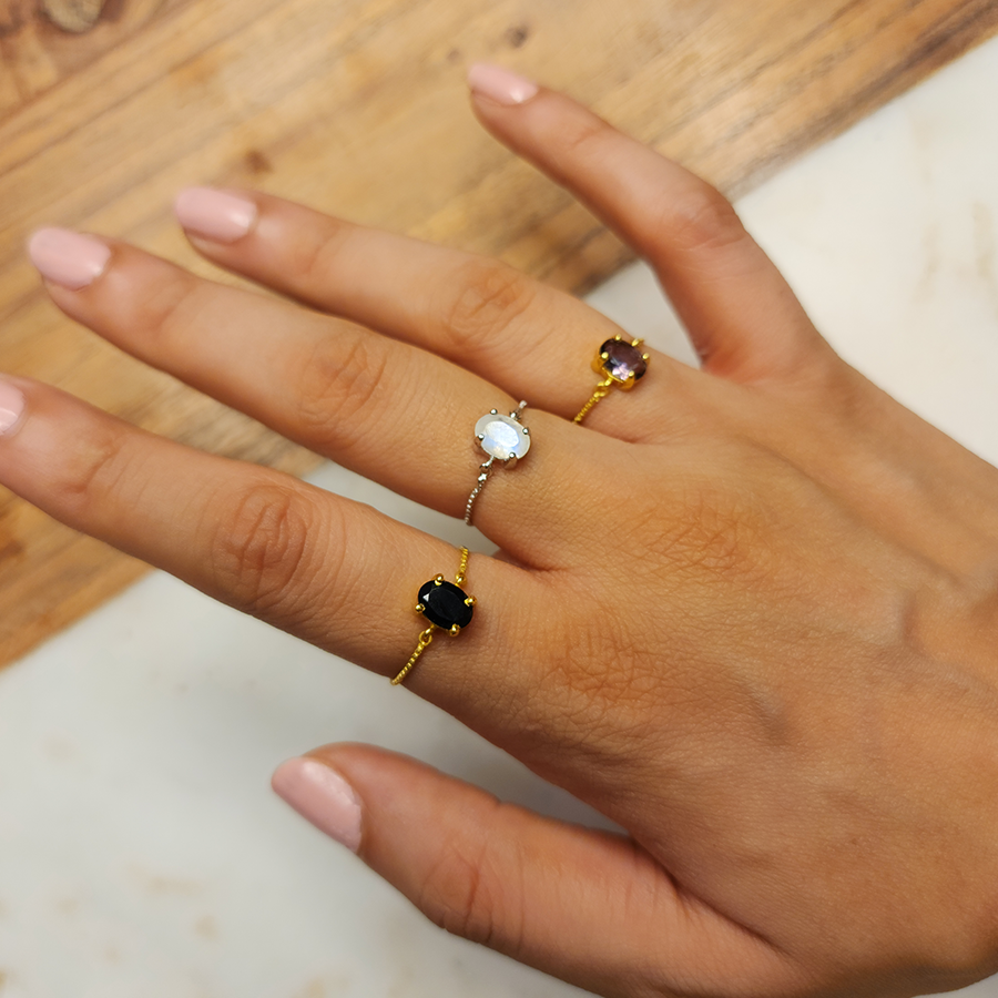 Trinity Ring - Amethyst -Peace of mind