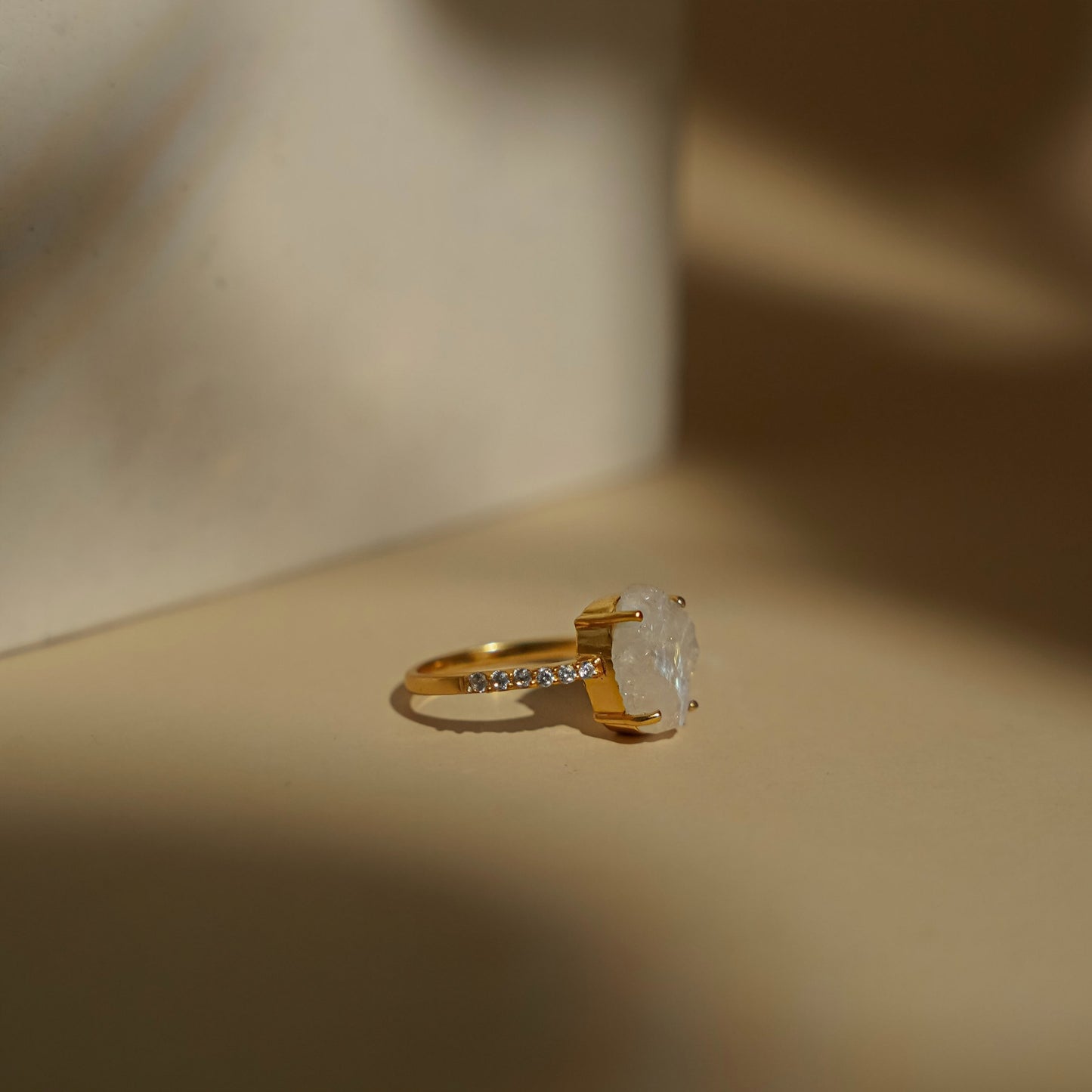 Moon Chunk Ring - Moonstone