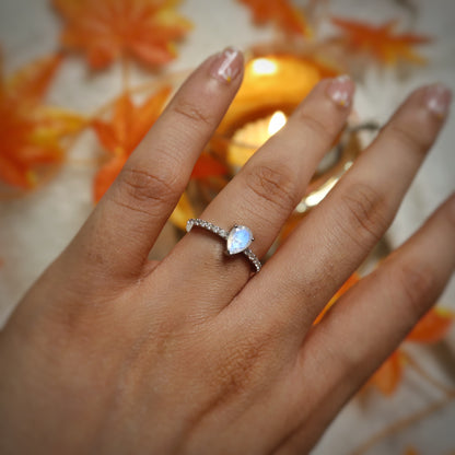 Sparkle Teardrop Ring - Moonstone
